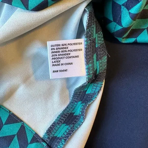 NEW Lady Hagen‎ 17" Long Wrap Golf Skort Size 16-Herringbone Turquoise - Picture 5 of 10